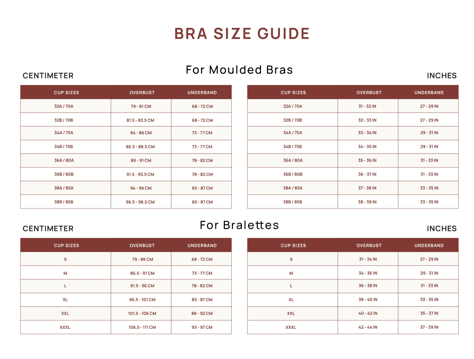 Bra Size Guide